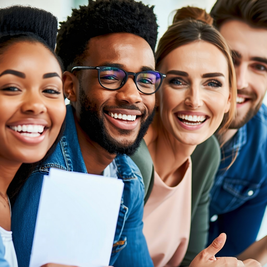 group of people smiling banking group of people smiling banking