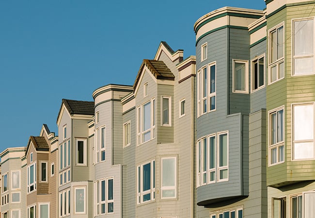 Row of narrow houses